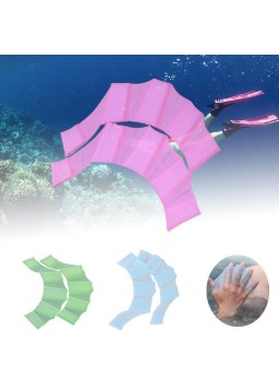 1 Pair Silicone Swim Webbed Gloves Training Diving Gloves Swimming Equipment for Women Men Kids