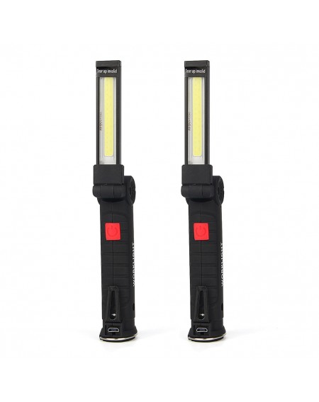 Portable 5 Mode COB Flashlight Torch USB Rechargeable LED Work Light Magnetic COB Lanterna Hanging Hook Lamp For Outdoor Camping