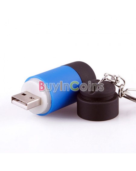 New Mini Keychain Pocket Torch USB Rechargeable LED Light Flashlight Lamp