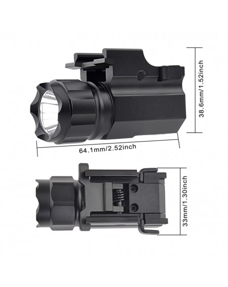 Trustfire P05 Pistol Light Waterproof Compact Tactical Glock Flashlight CREE XP-G R5 LED 210 Lumen Handheld Torch Quick Attach Mount For Glock 17 19 21 22 30 43 48