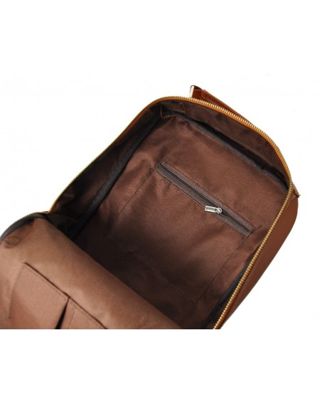 Tree Print PU Leather Casual Backpack - Brown