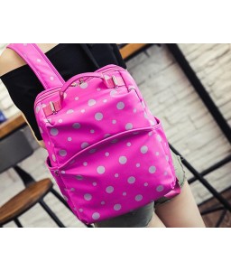 Dot Print Casual Style School Backpack - Pink