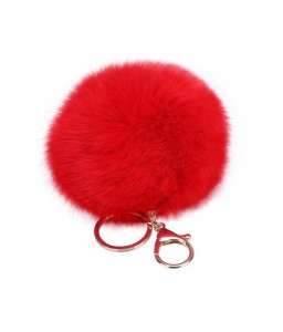 6 Pcs Fluffy Fur Ball Keychain