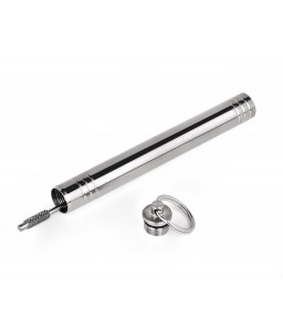 Titanium Toothpick Holder with Toothpick - Silver