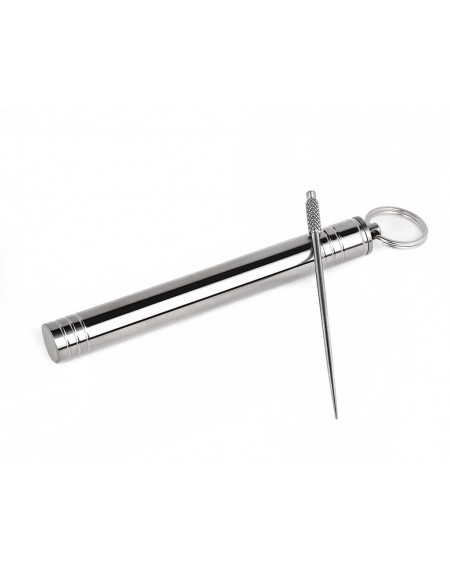 Titanium Toothpick Holder with Toothpick - Silver