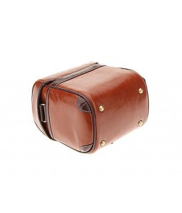 Vintage Style Leather Shoulder Bag for DSLR Camera - Brown