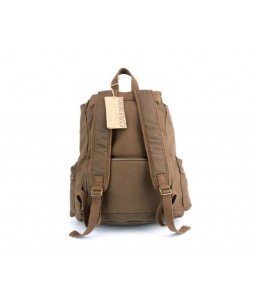Retro Canvas DSLR Camera Rucksack with Removable Partition - Deep Brown