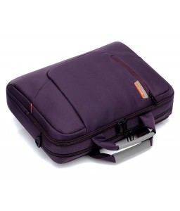 15.6&quot; Nylon Shoulder Bag with Detachable Shoulder Strap - Purple