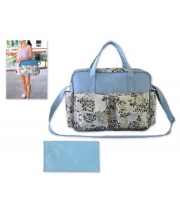 Flower Series Waterproof Mother Nursery Handbag - Blue