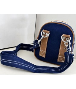 Youthful Canvas Stripes Shoulder Bag - Blue